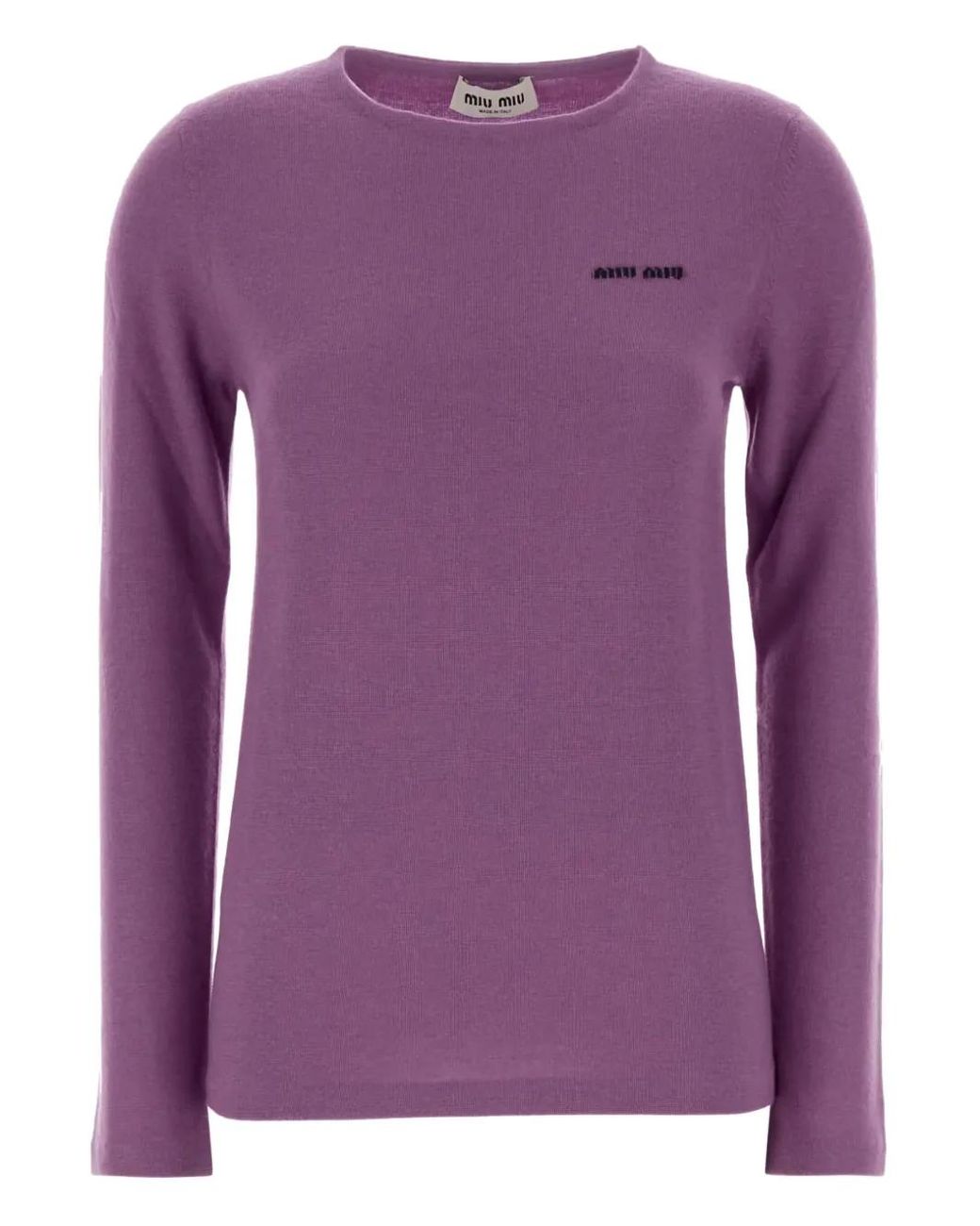 Miu Miu Purple Logo-Detail Sweater