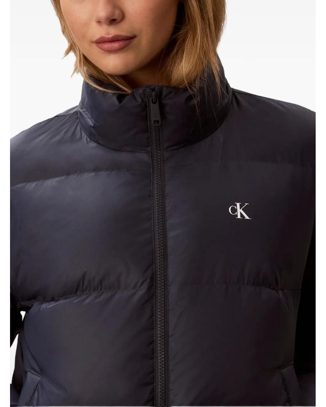 Calvin Klein Blue Hooded Padded Jacket