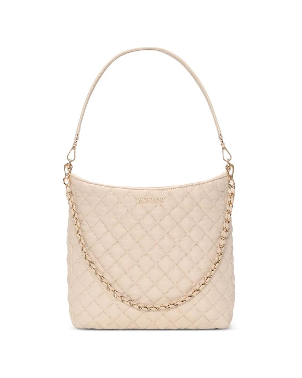 MZ Wallace White Buff Quilted Shoulder Bag