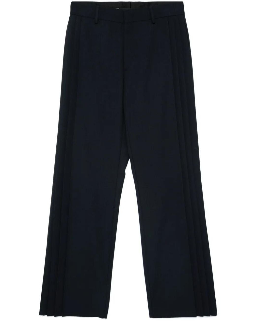 Fendi Blue Interlock Twill Pleated Trousers for men