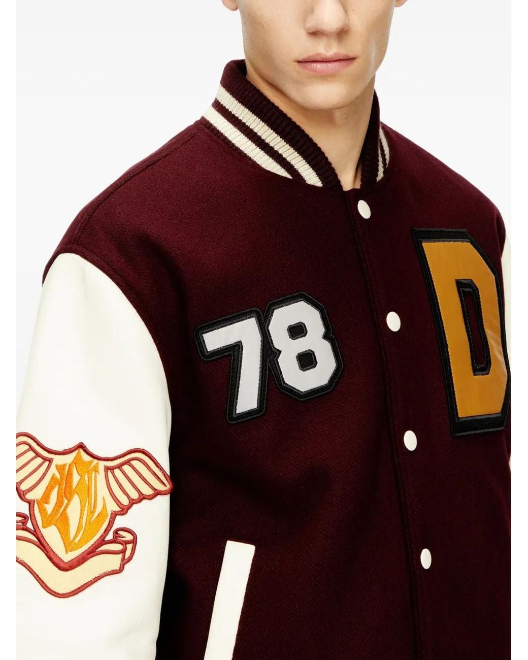 DIESEL Brown L-Arry-Cp Patches-Embroideries Jacket for men