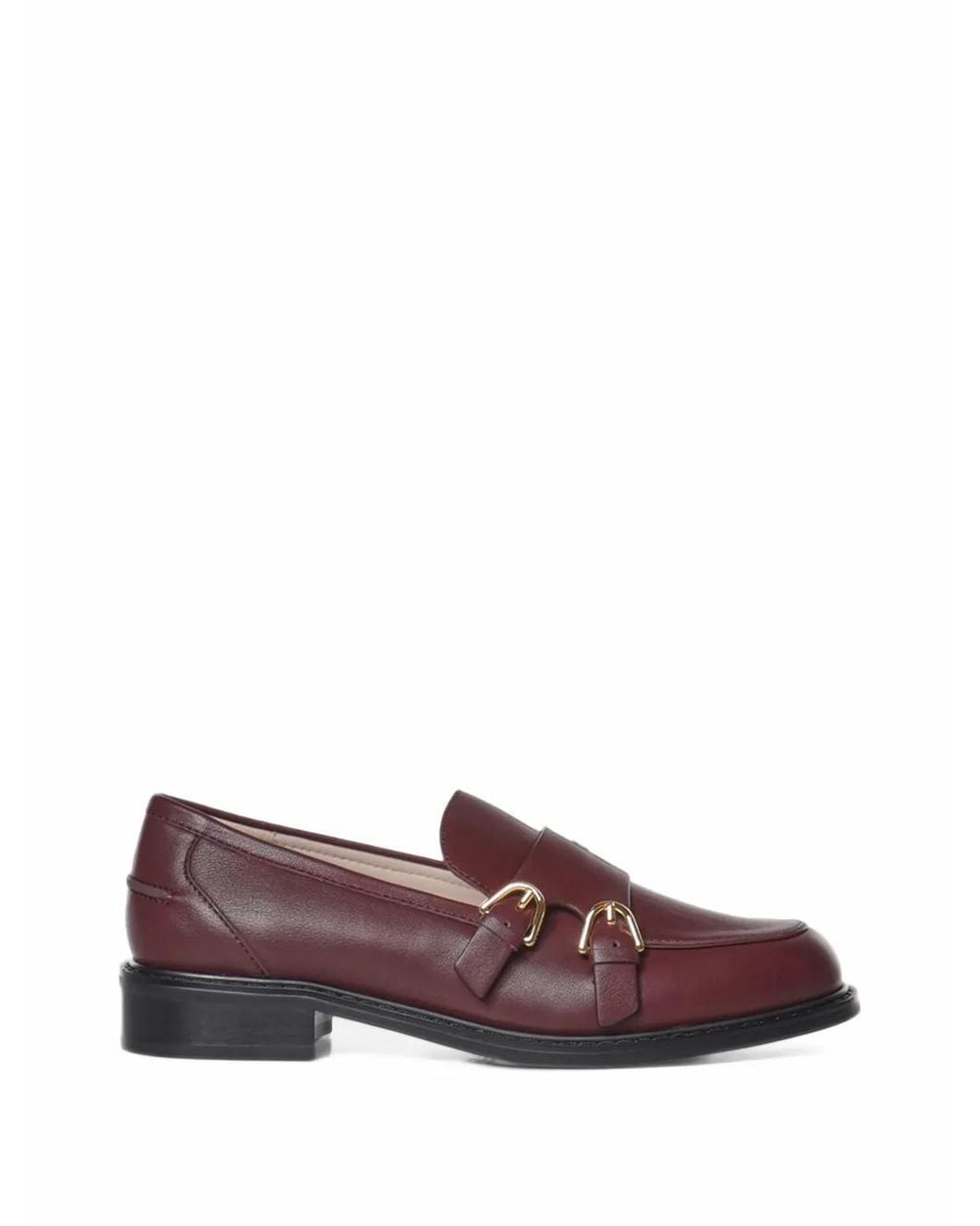 Coccinelle Purple Buckle-Detail Leather Loafers
