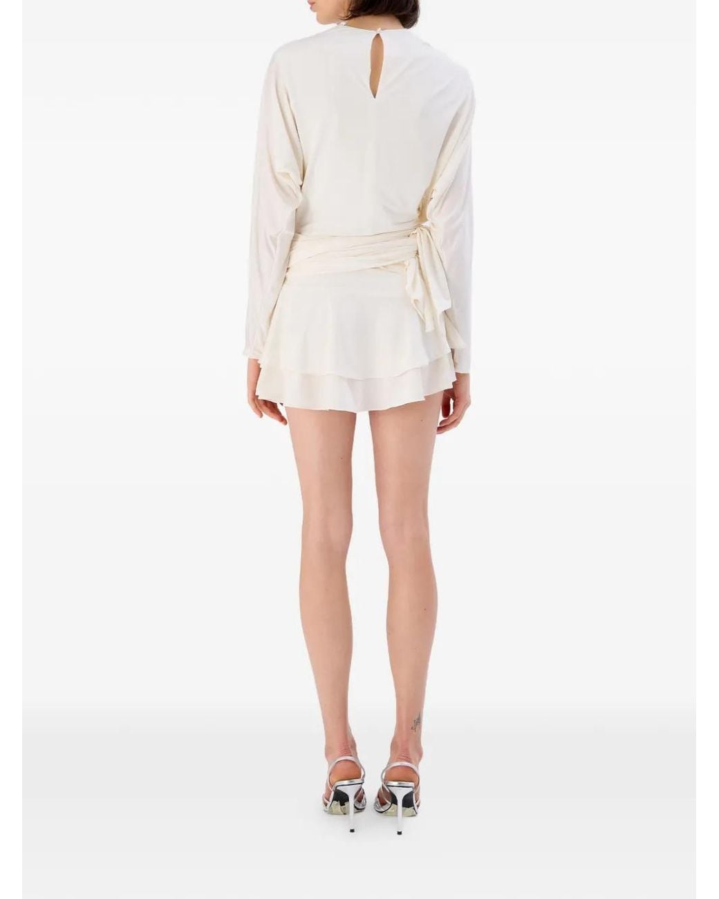 Occleus White Janis Ruffled Mini Dress