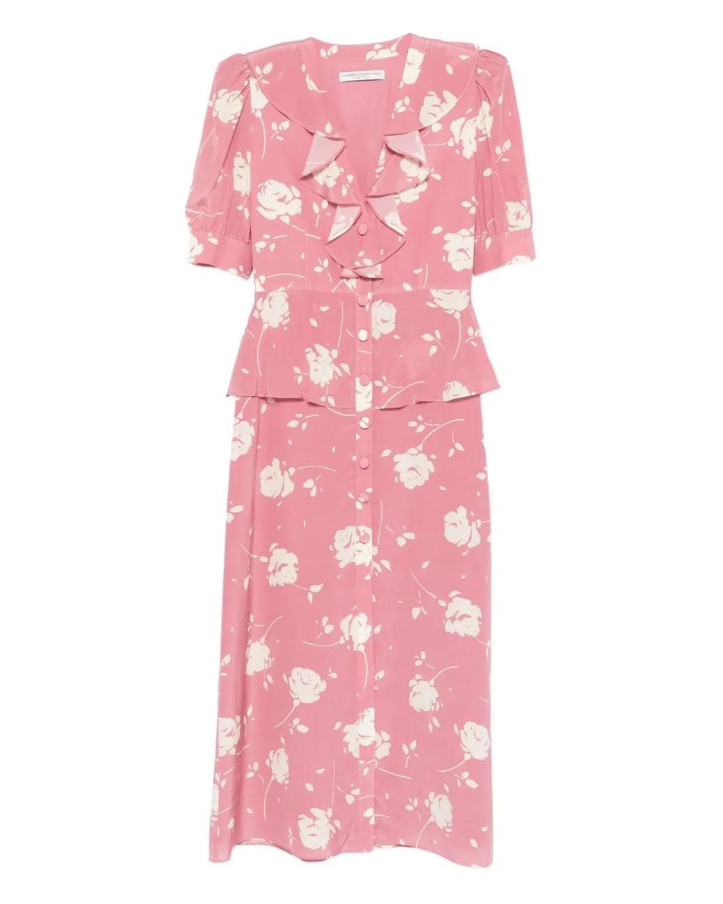 Alessandra Rich Pink Silk Dress