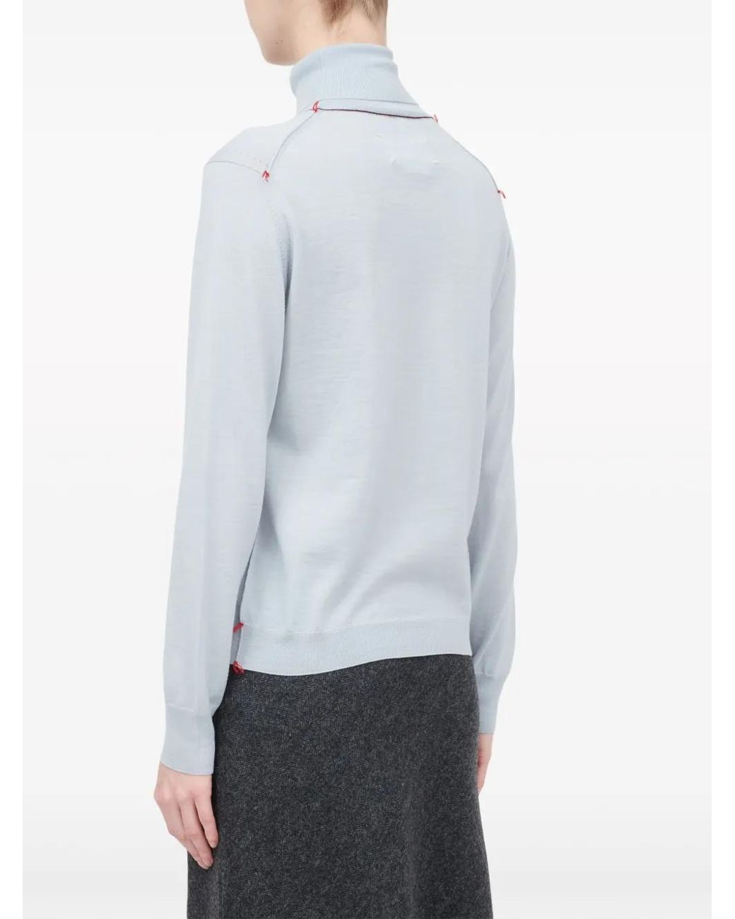 Maison Margiela Blue Roll-neck Wool Jumper