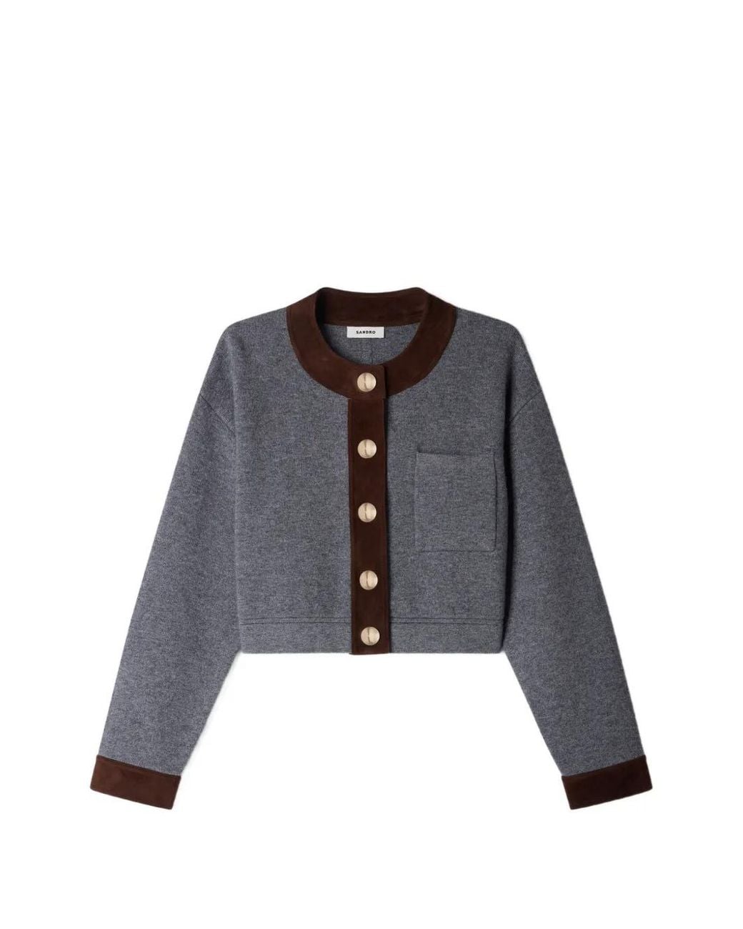 Sandro Black Cropped Cardigan