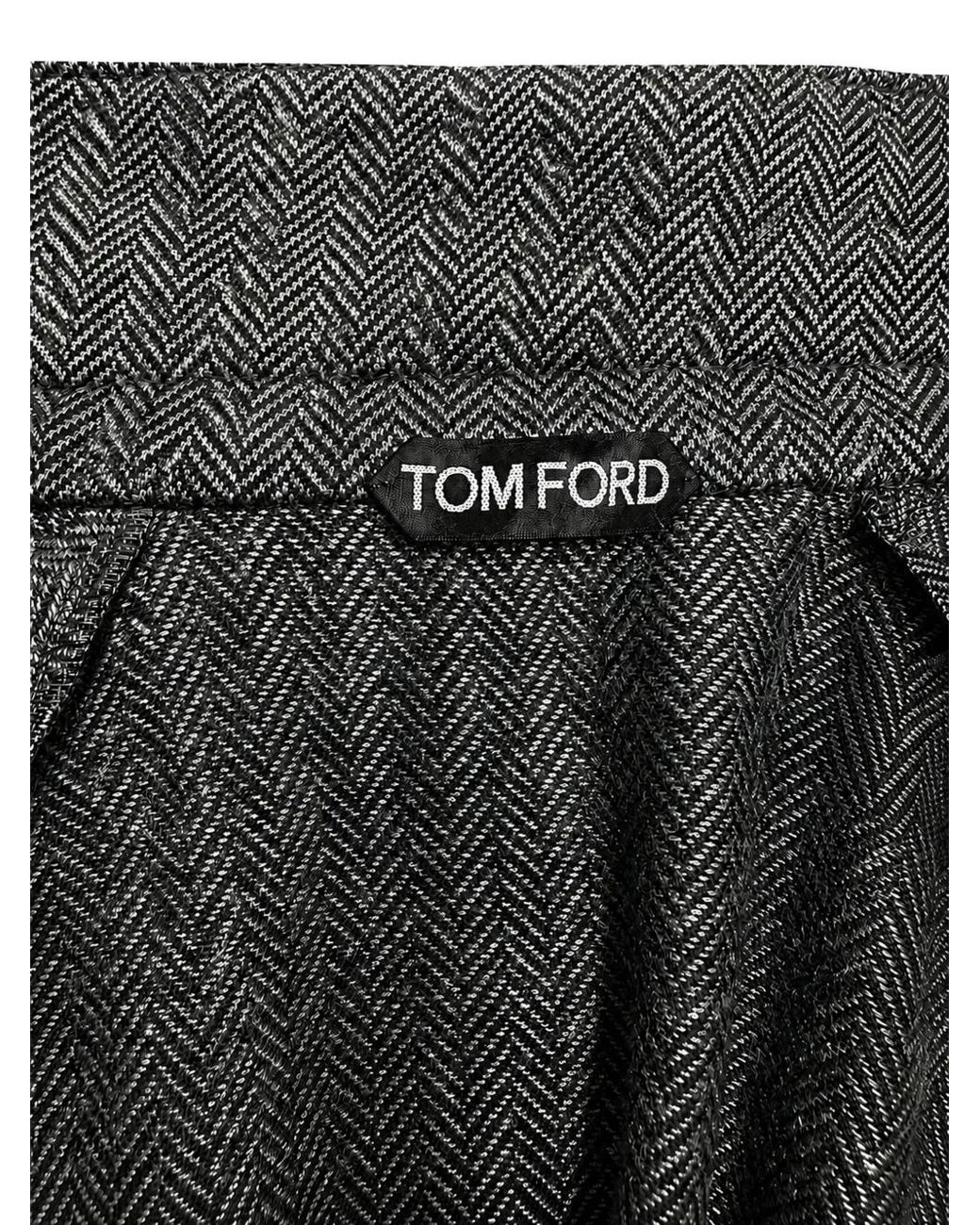Tom Ford Black Herringbone-Pattern Nubuck-Detail Sweater for men