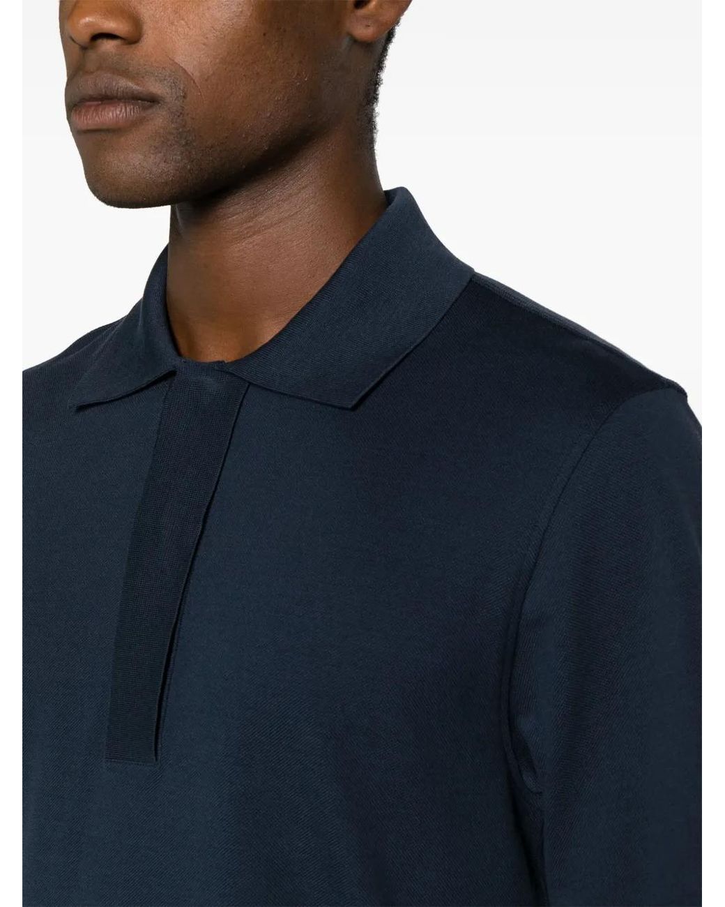 Lanvin Blue Short-Sleeved Polo Shirt for men