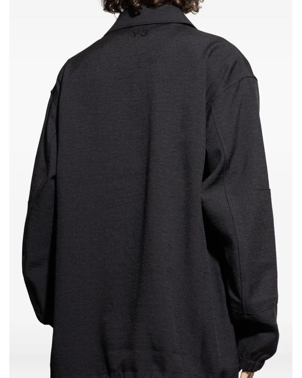 Y-3 Blue Multi-Pocket Button-Fastening Jacket for men