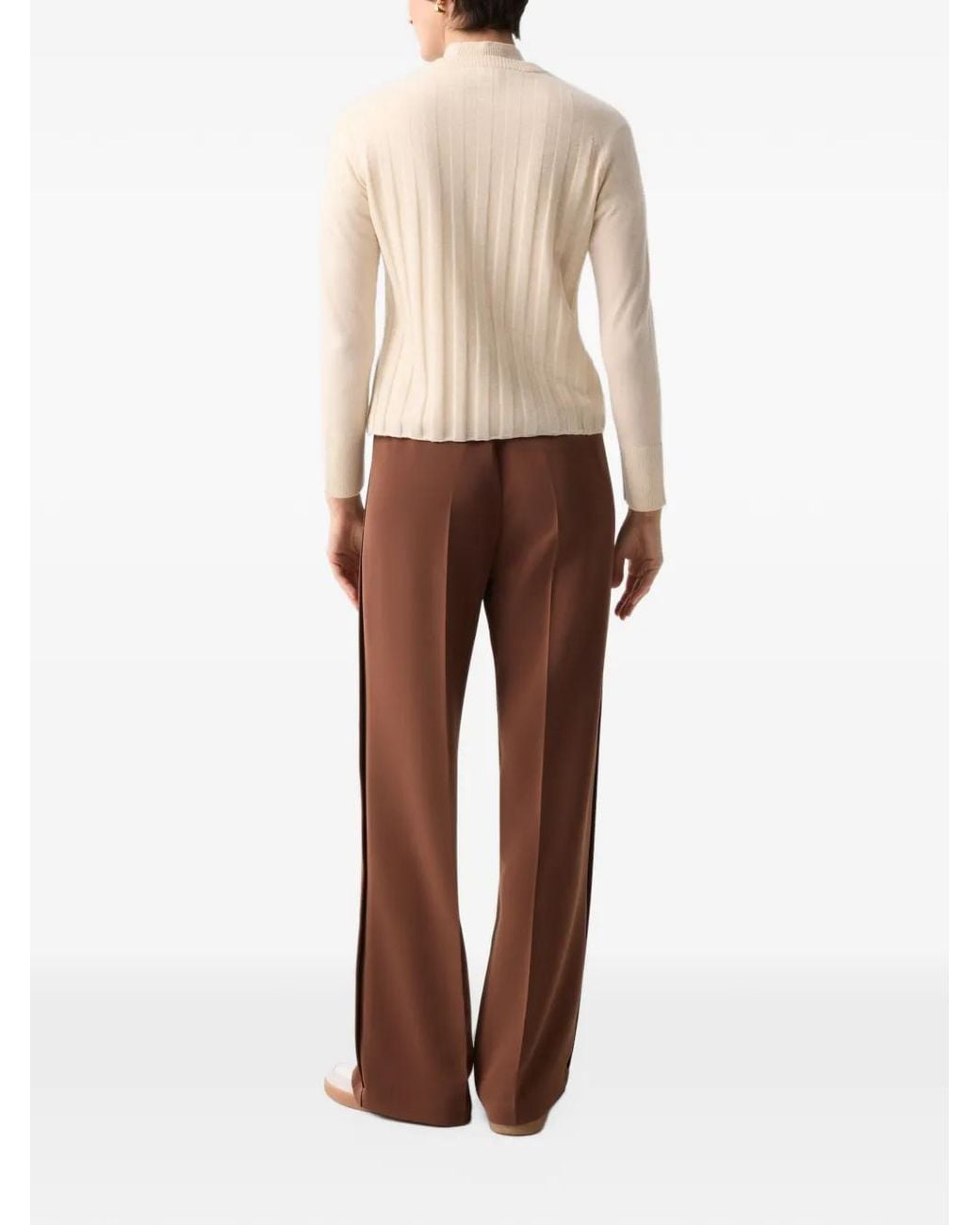 Bogner White Tanja Ribbed-Knit Raglan-Sleeve Cardigan