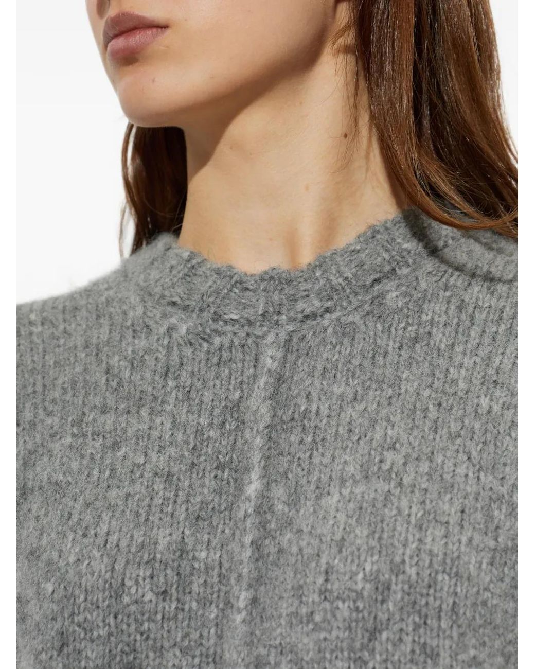 DSquared² Gray Gerippter Strickpullover Mit Logo-Patch