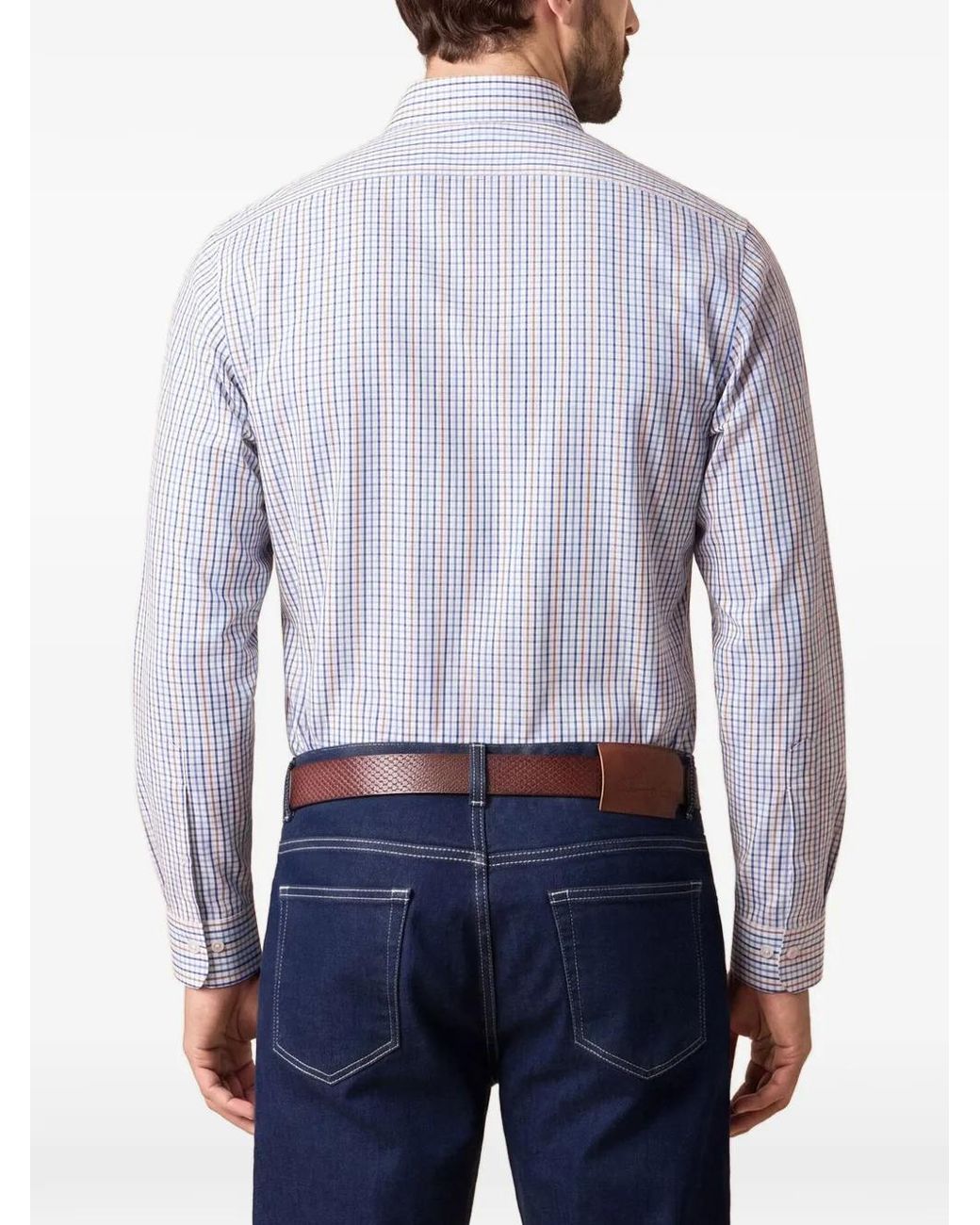 Brooks Brothers Blue Ainsley Collar Checked Shirt for men
