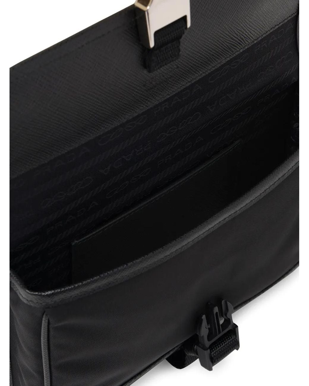 Prada Black Shoulder Strap Phone Case for men