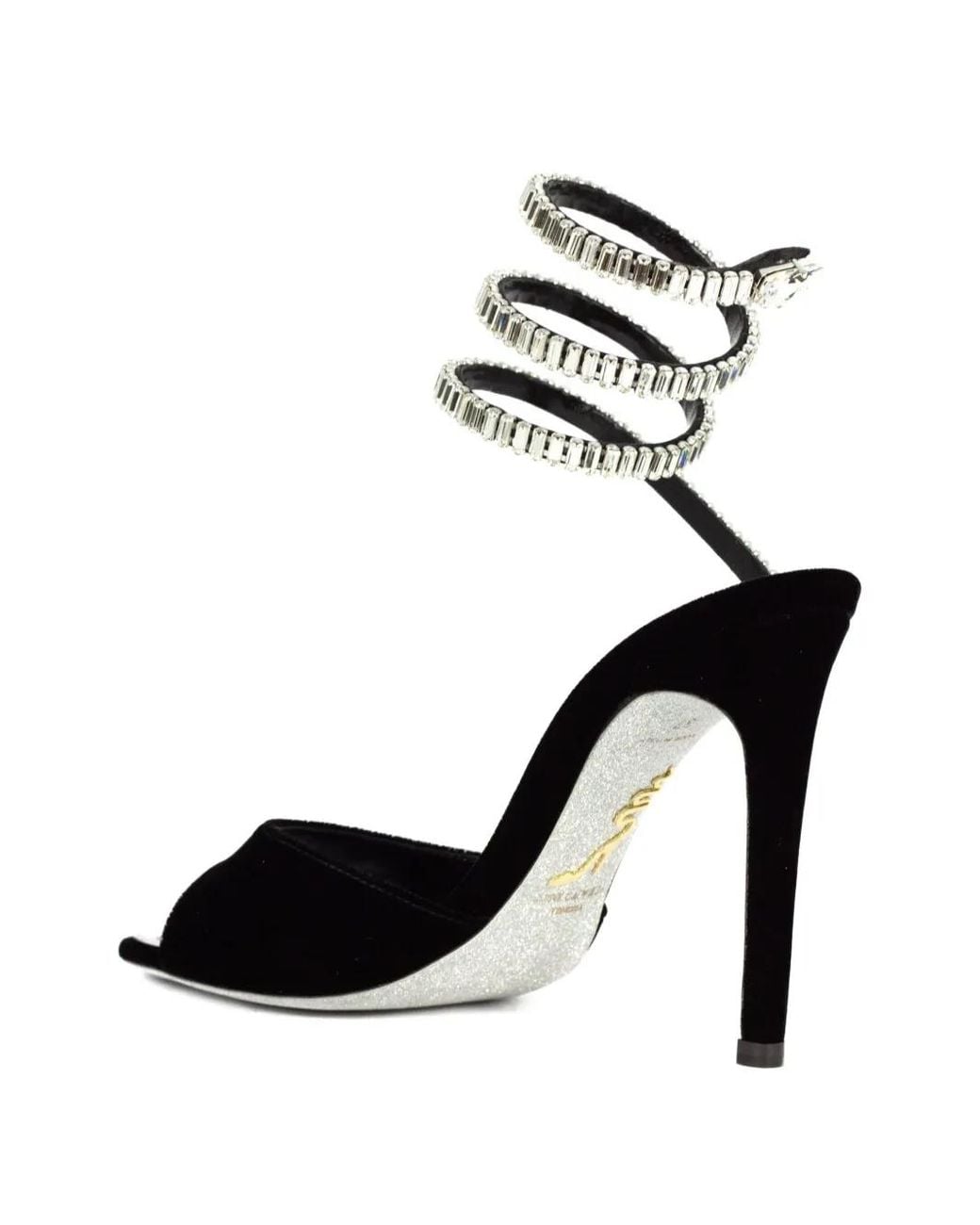 Rene Caovilla Black 105Mm Cleo Spark Sandals