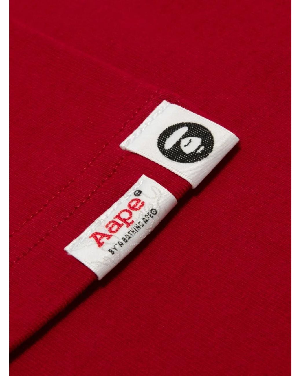 Aape By A Bathing Ape Red Moonface-Print Graphic-Print T-Shirt for men