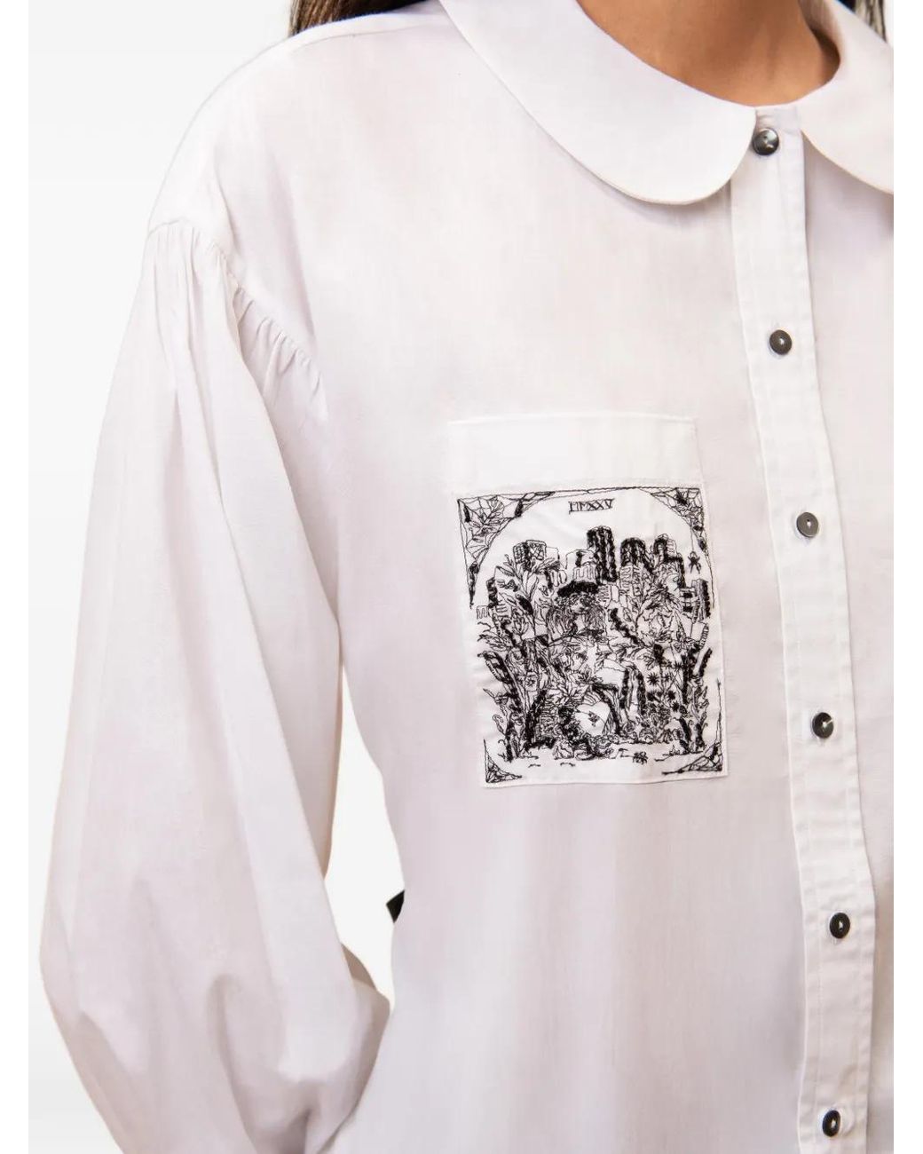 Contessa Mills White Tarot Graphic-Print Shirt