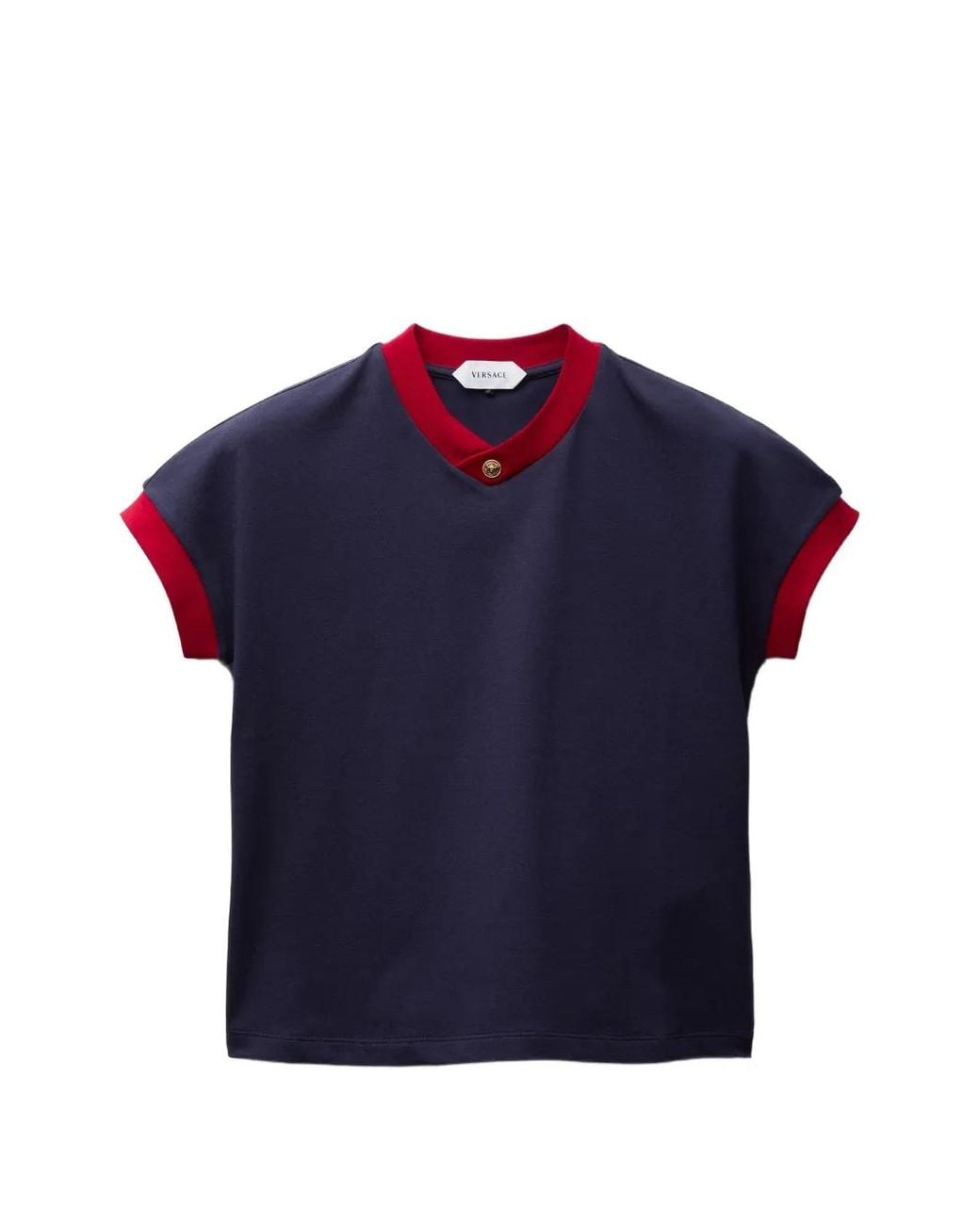 Versace Blue Stretch Cotton-Jersey T-Shirt
