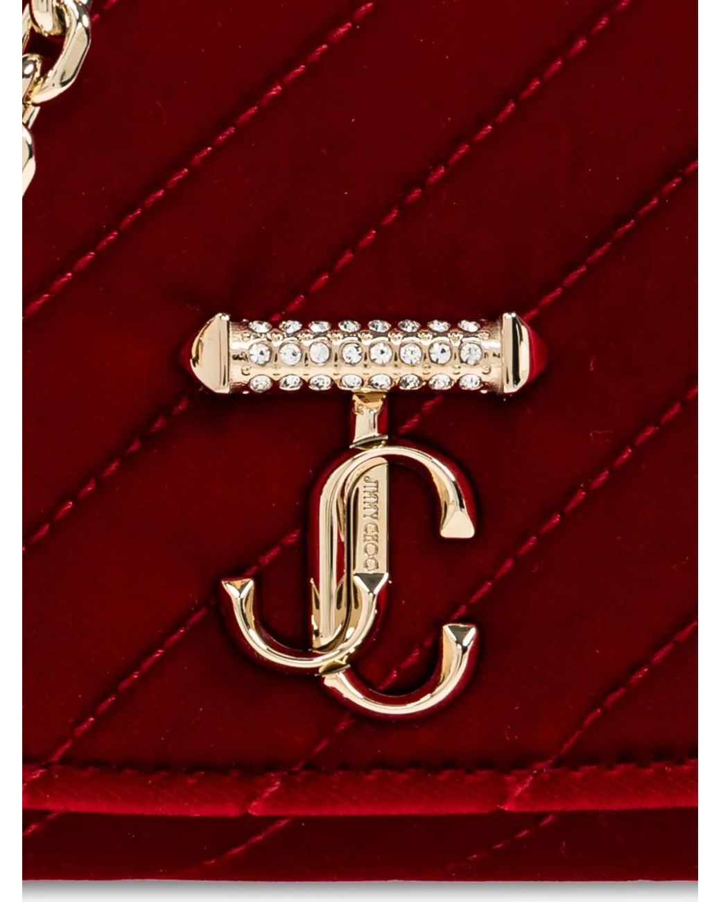 Jimmy Choo Red Curve Chain-Link Clutch Bag