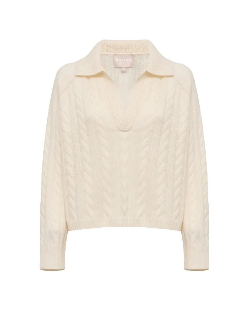 Kujten White Aenora Cable-Knit Sweater