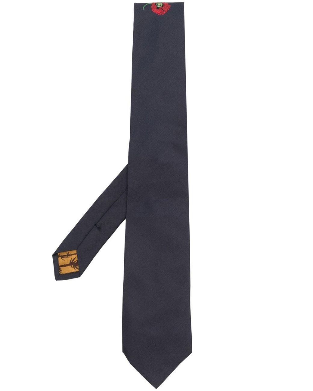 KENZO Floral-embroidered Silk Tie in Blue for Men | Lyst