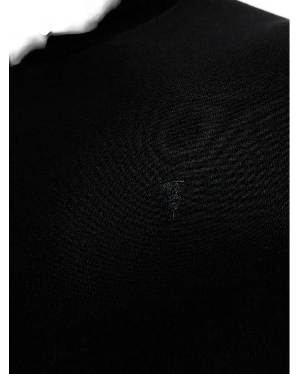 Trussardi Blue Embroidered Sweater for men
