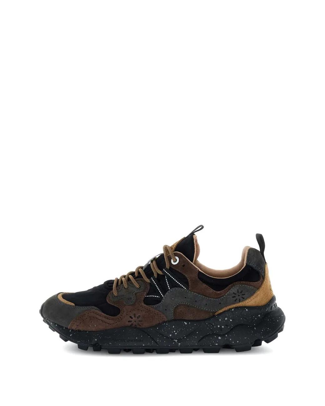 Flower Mountain Black Yamano 3 Panelled Sneakers for men
