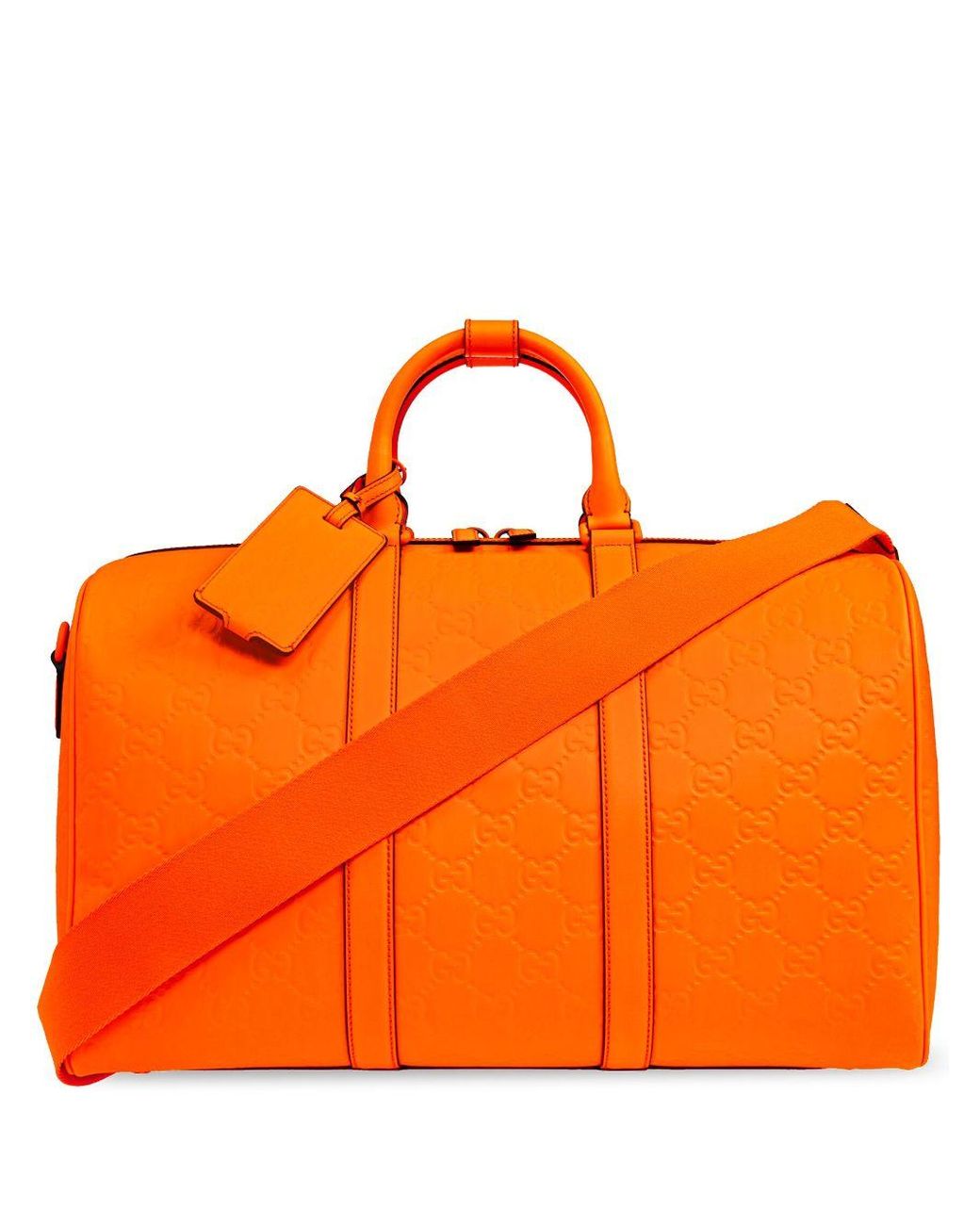 gucci-orange-Leather-duffle-