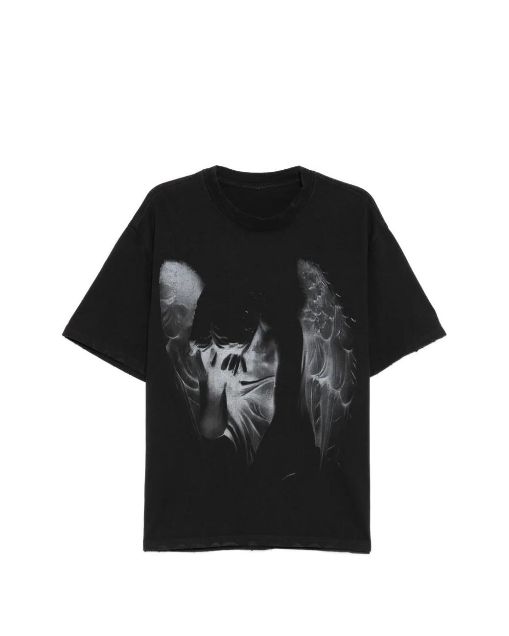 WARMAN Black Graphic-Print T-Shirt for men