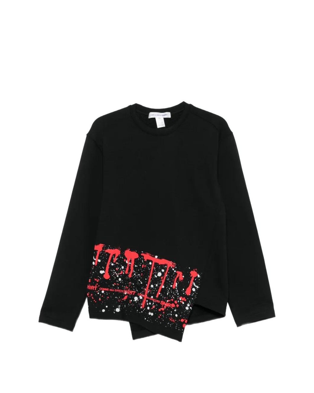 Comme des Garçons Black Paint-Splatter Asymmetric Sweatshirt for men
