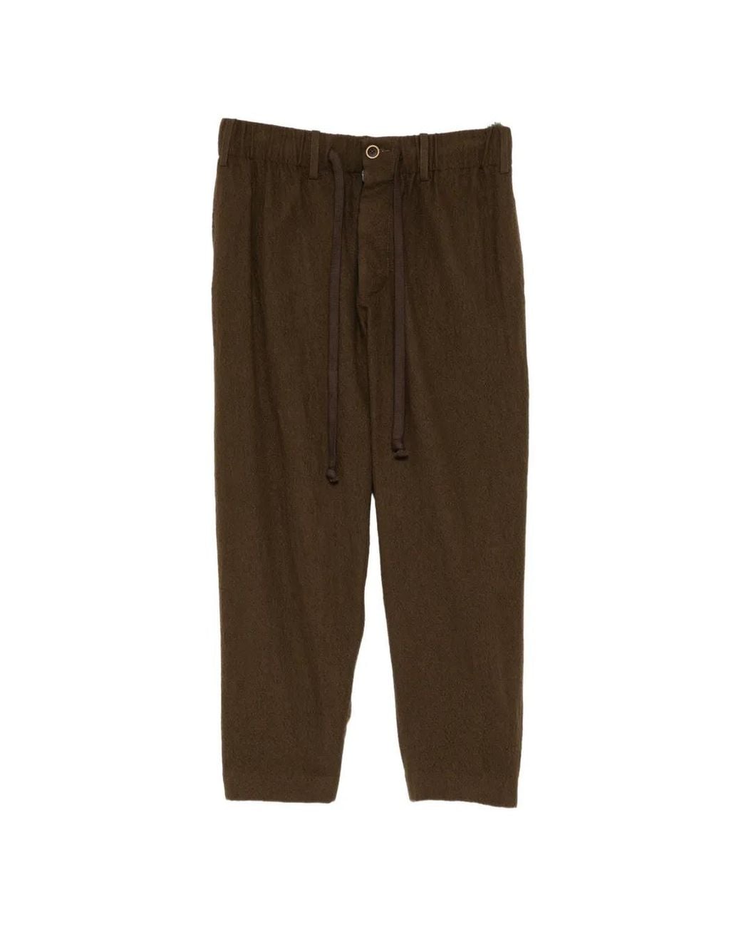 Uma Wang Green Pantalon Texturé À Lien De Resserrage for men