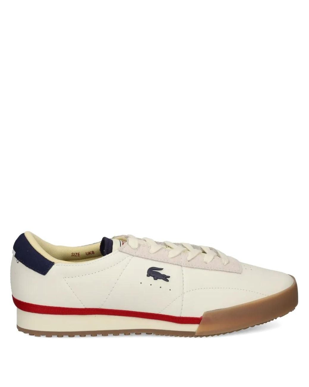 Lacoste White Aura Leather Sneakers for men
