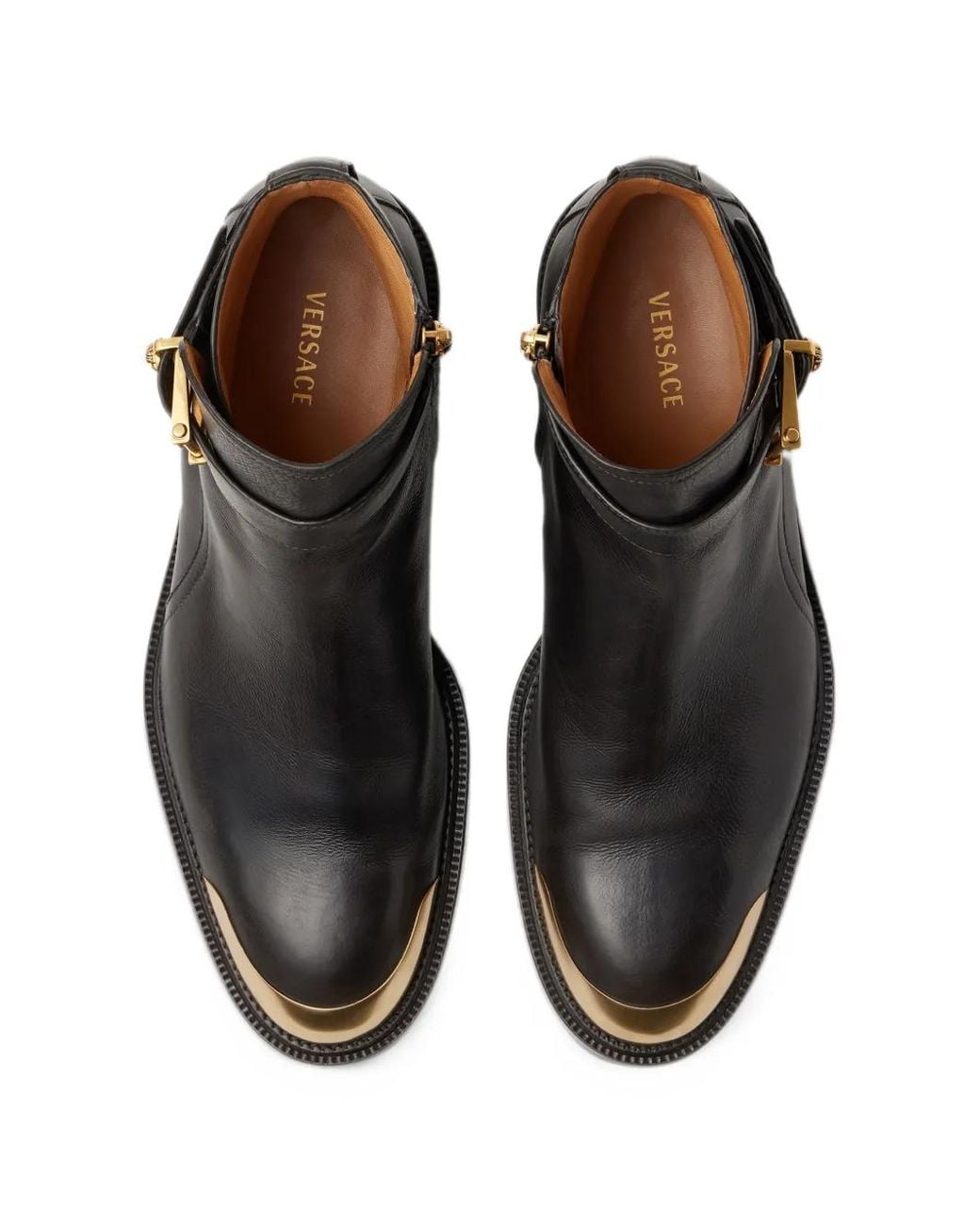 Versace Black Primo-Leather Ankle Boots for men