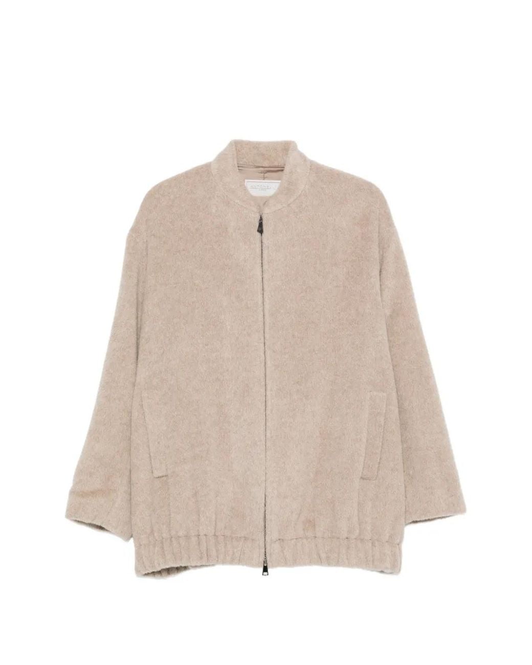 Antonelli Natural Zip-Up Bomber Jacket