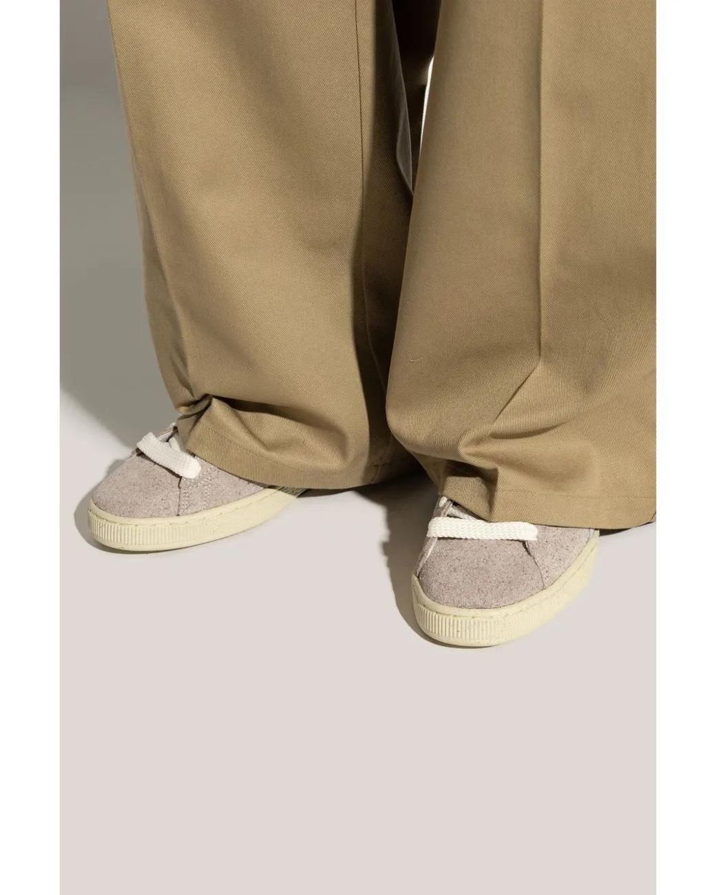 PUMA White R-Suede Sneakers