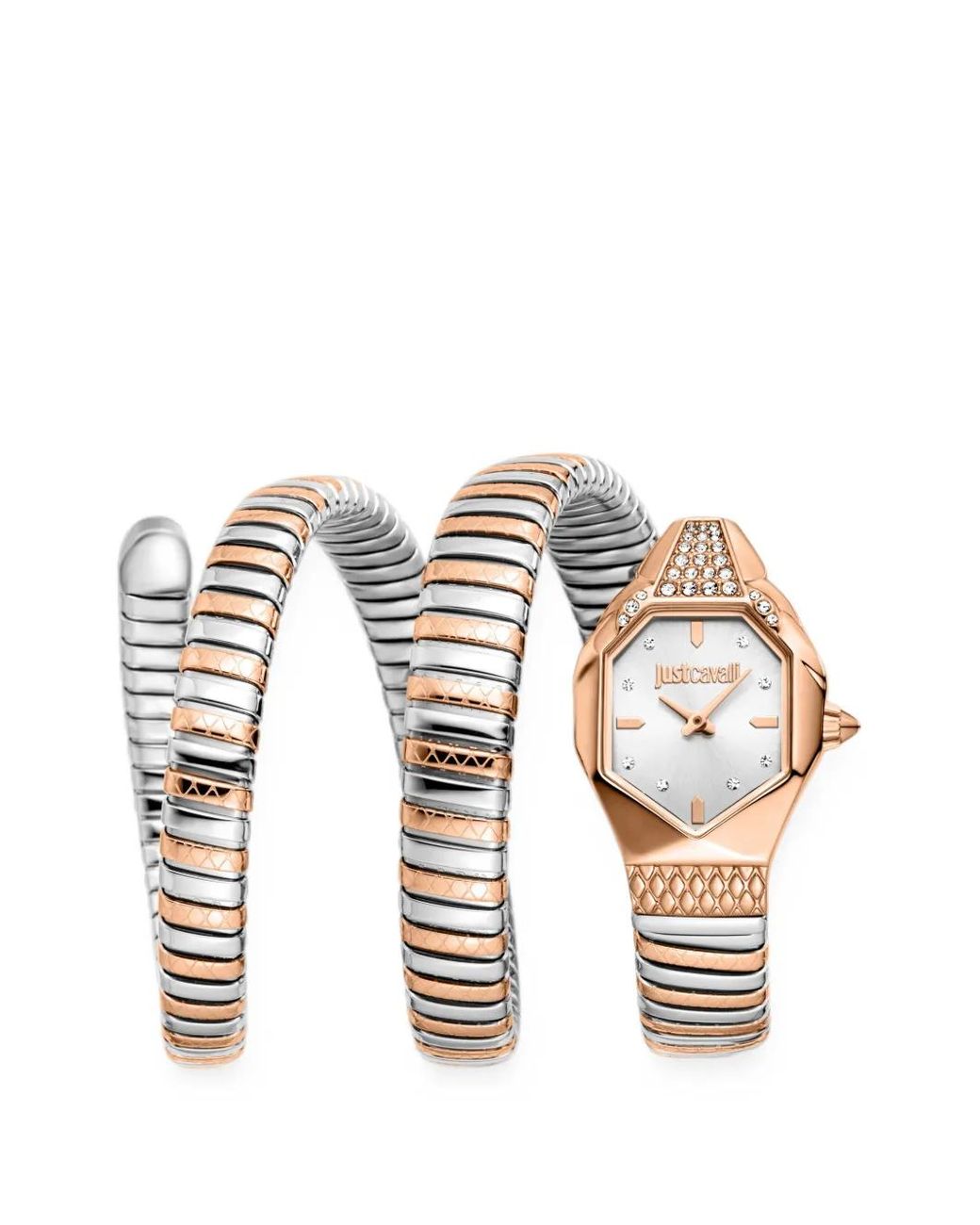 Just Cavalli Metallic Montre Snake Ambra Mm