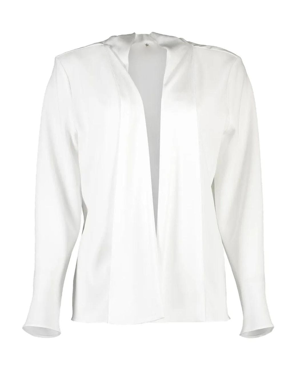Peter Cohen White Open-Front Long-Sleeve Cardigan