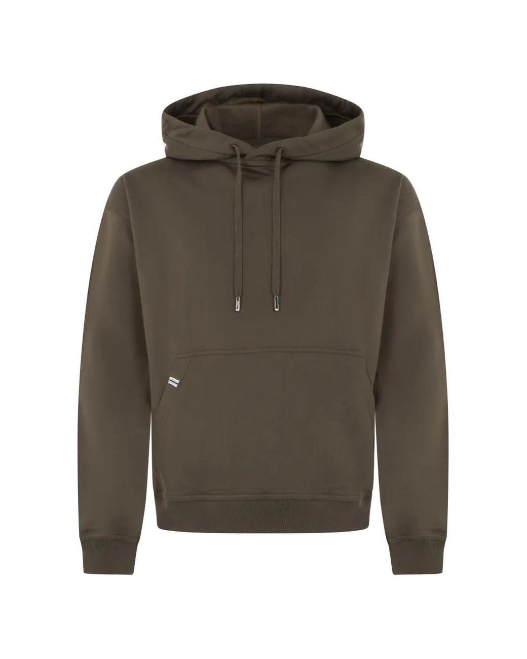 Fedeli Green Drawstring-Hood Pouch-Pocket Hoodie for men