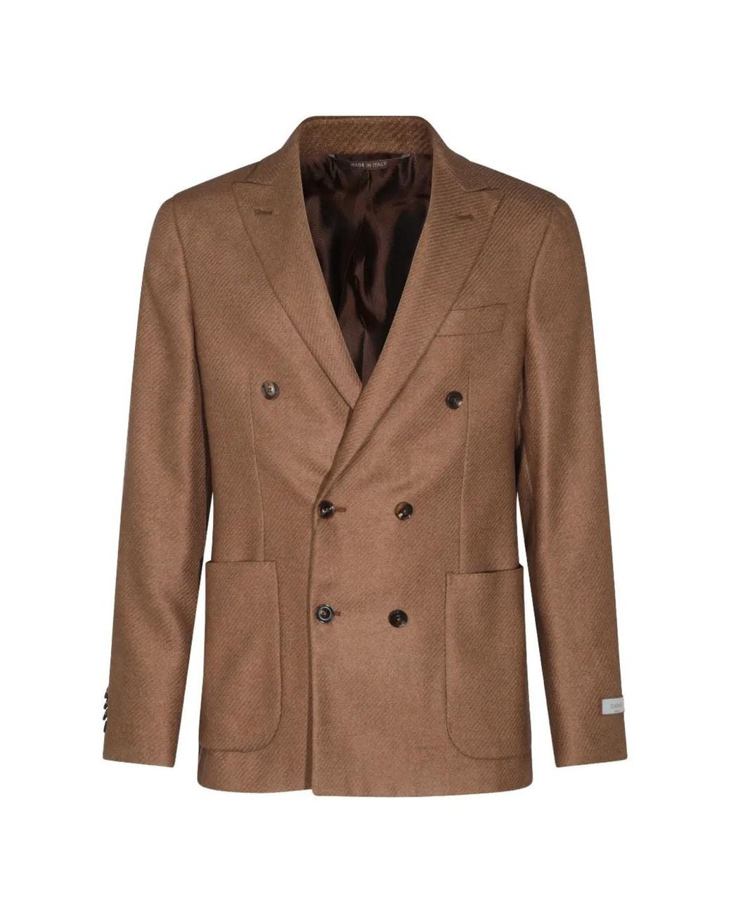 Canali Brown Double-Breasted Blazer for men