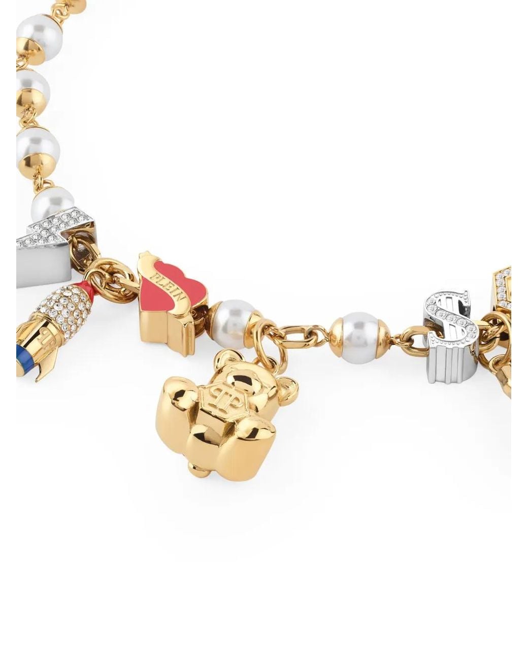 Philipp Plein Metallic Valentine Pendant Necklace