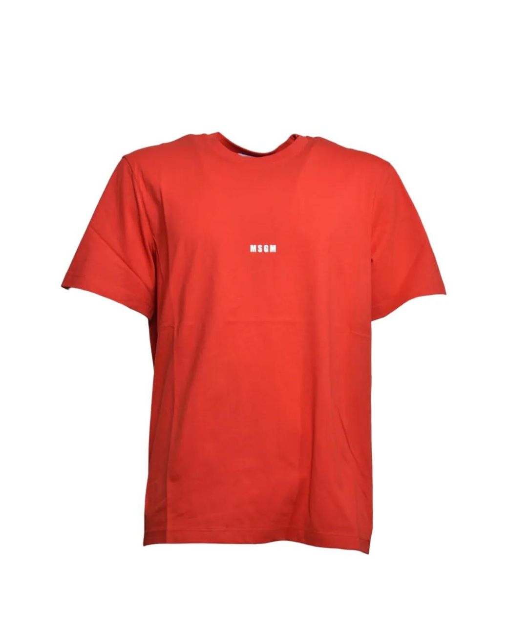 MSGM Red Logo T-Shirt for men