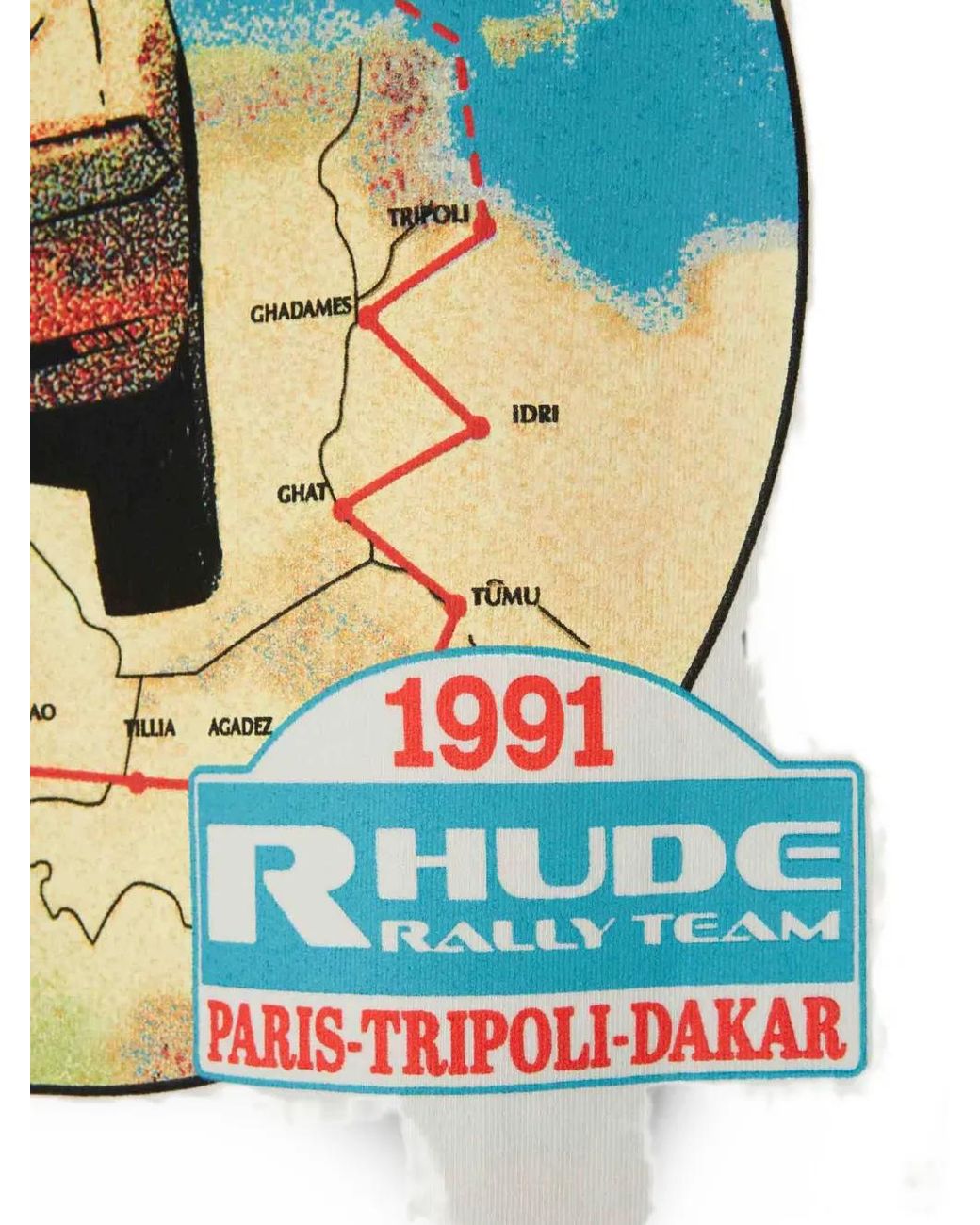Rhude White Tripoli Rally Team T-Shirt for men