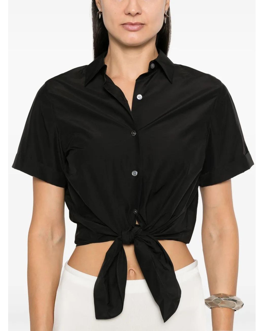 Theory Black Tied Shirt
