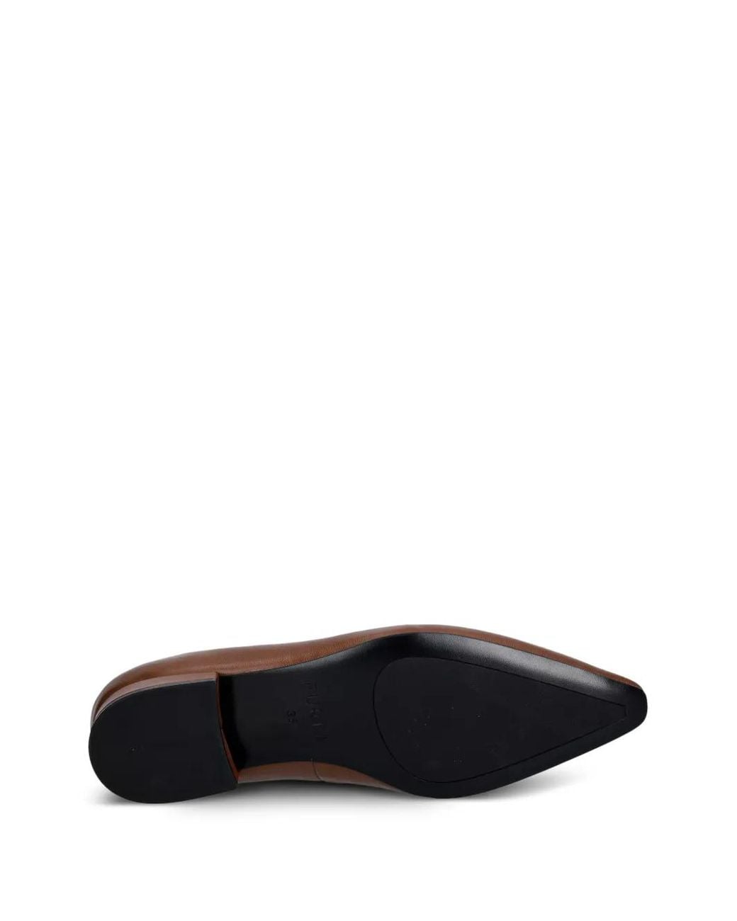 Furla Brown Pointed-Toe Leather Ballet Flats