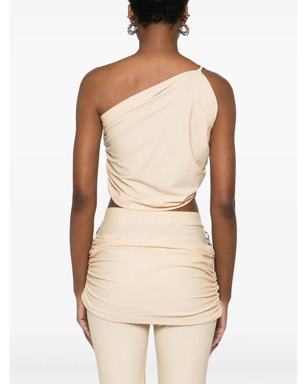 MEDEA Natural Ruched One-Shoulder Blouse