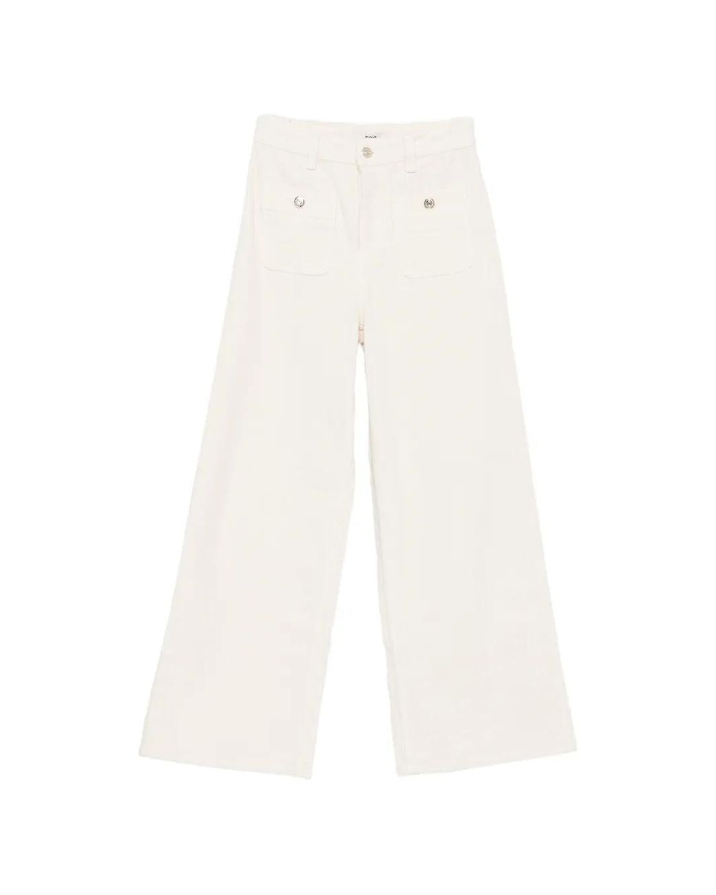 Maje White Corduroy Wide-Leg Trousers
