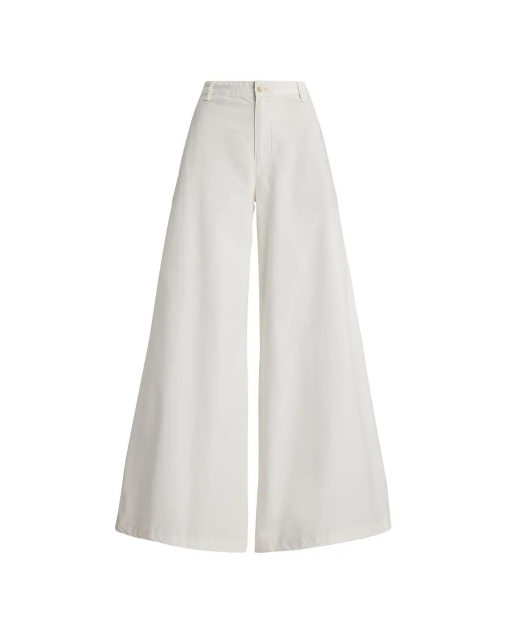 Polo Ralph Lauren White Relaxed Wide-Leg Trousers