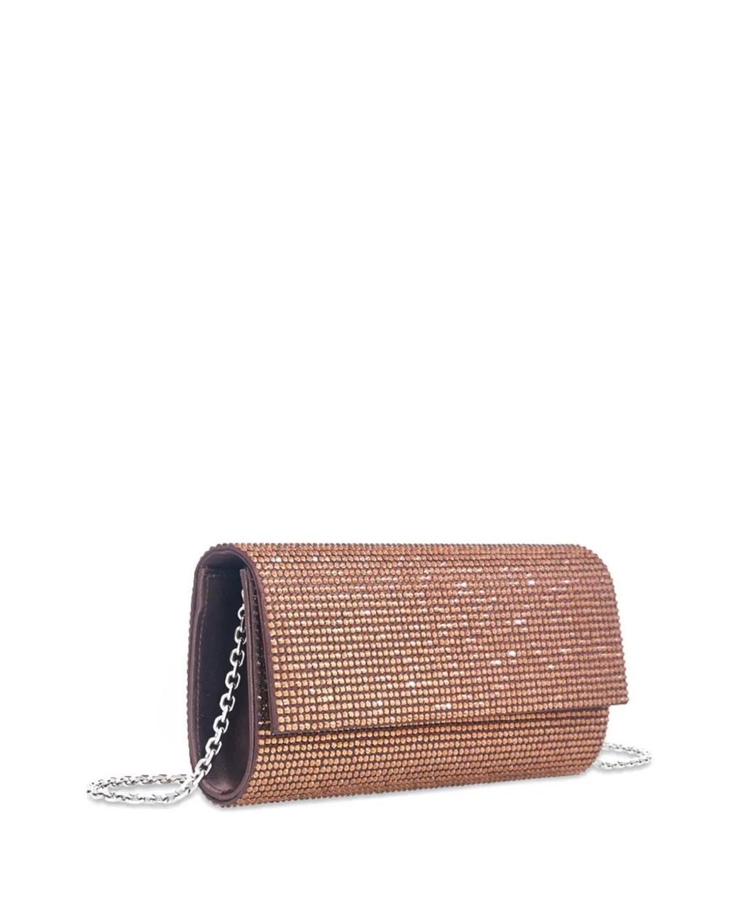 Judith Leiber Brown Perry Crystal-Embellished Clutch Bag