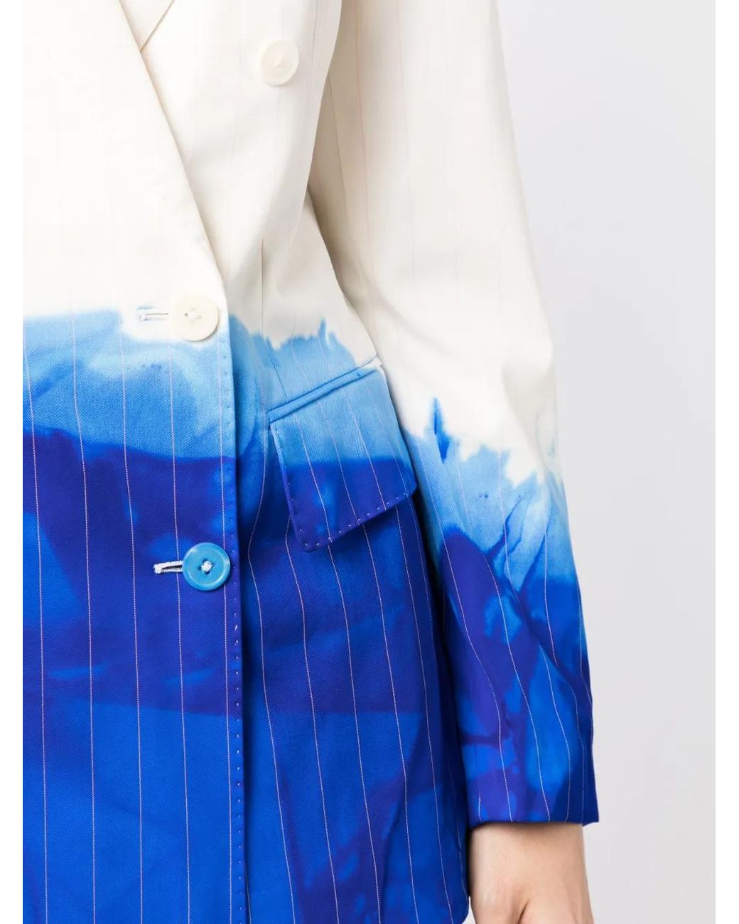 Stain Shade Blue Tie-Dye Wool Blazer