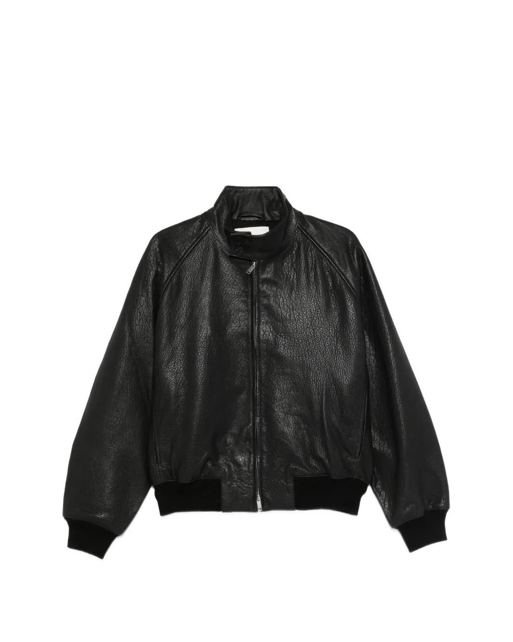 Studio Nicholson Black Zip-Up Bomber Jacket