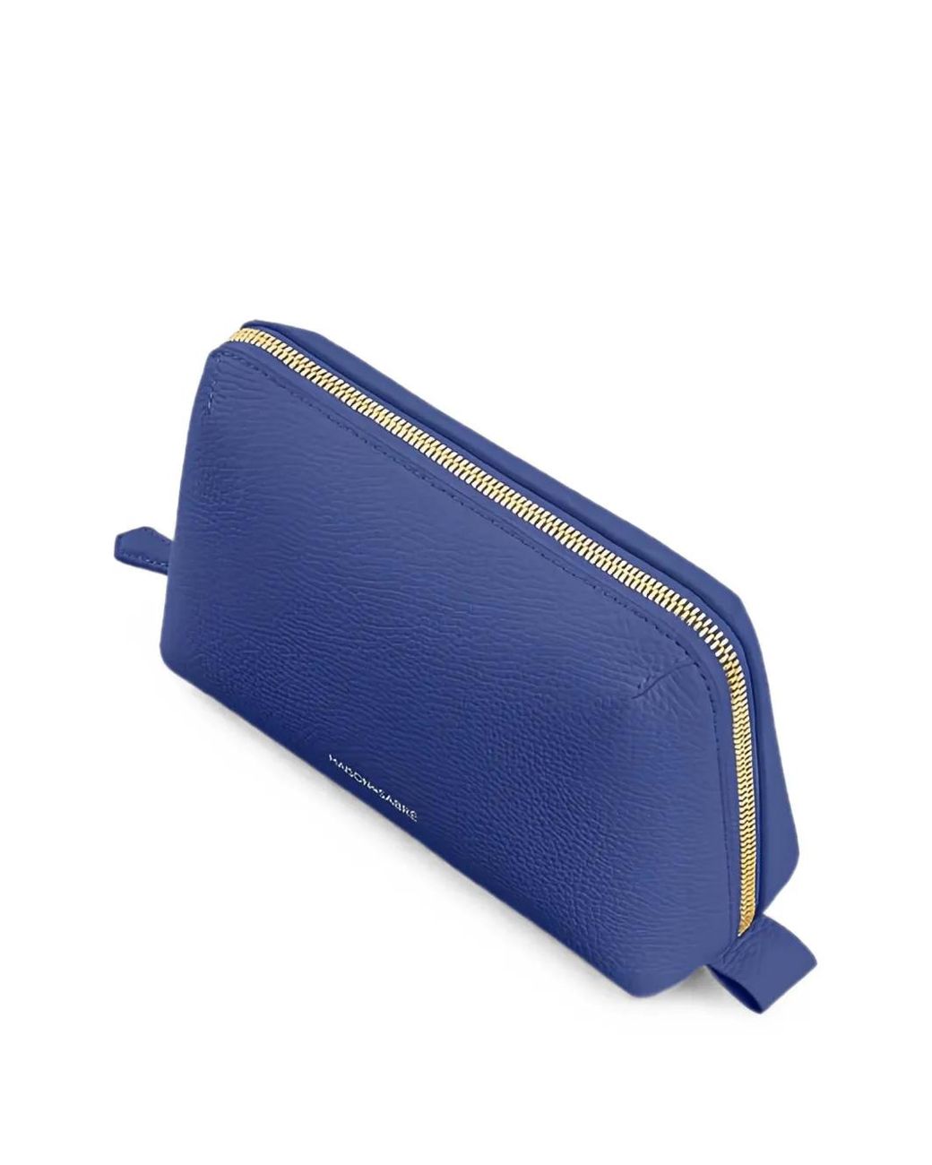 Maison De Sabre Blue The Tech Pouch Pebbled Leather Gadget